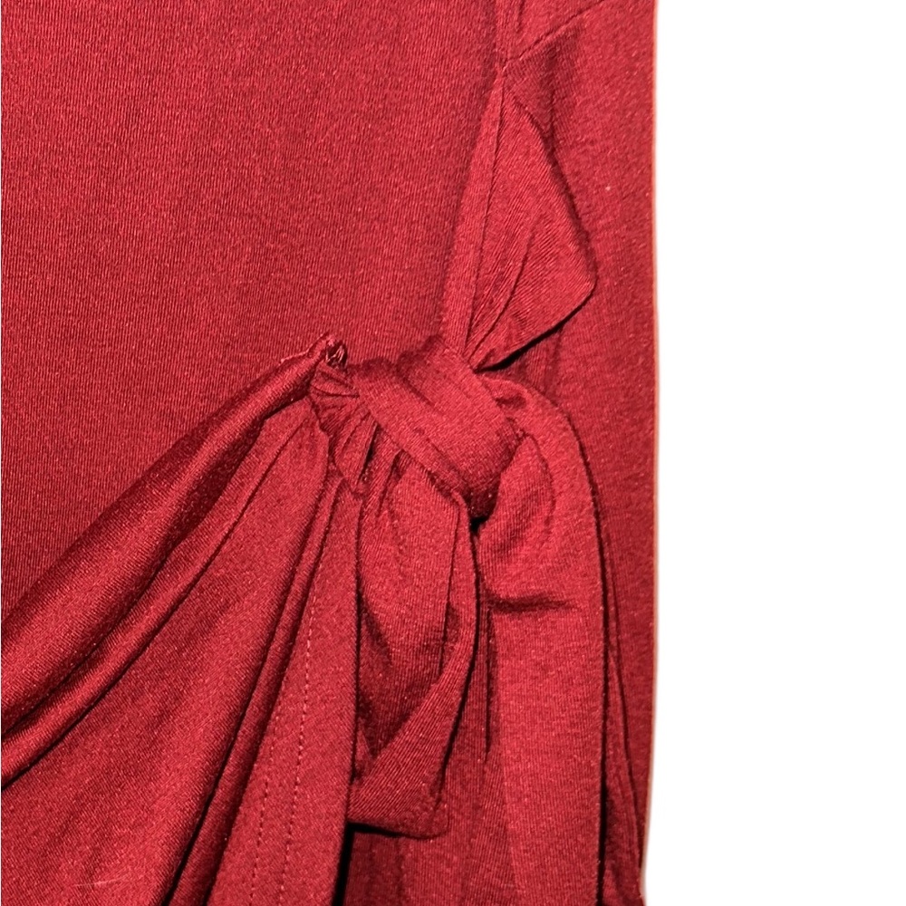 SHEIN Asymmetrical Red Dress with Faux Wrap Detail - Picture 2 of 5